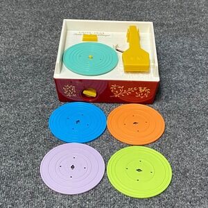 2014 Mattel‎ Fisher-Price Music Box Record Player with 5 Records TESTED Works